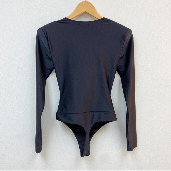 AFRM Women’s Bodysuit Long Sleeve Elegant Going Out Top Black XSmall New - Picture 2 of 4